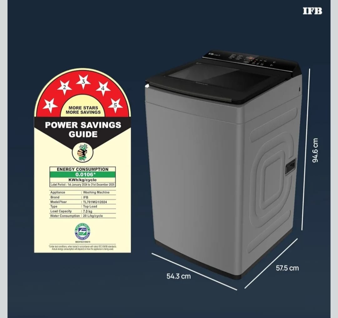 IFB 7 Kg Fully Automatic Front Load Washing Machine | AI Powered, 5 Star Energy Rating