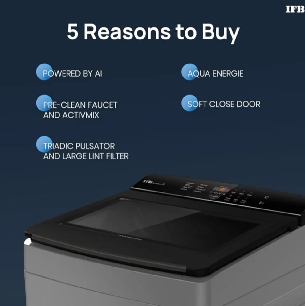 IFB 7 Kg Fully Automatic Front Load Washing Machine | AI Powered, 5 Star Energy Rating